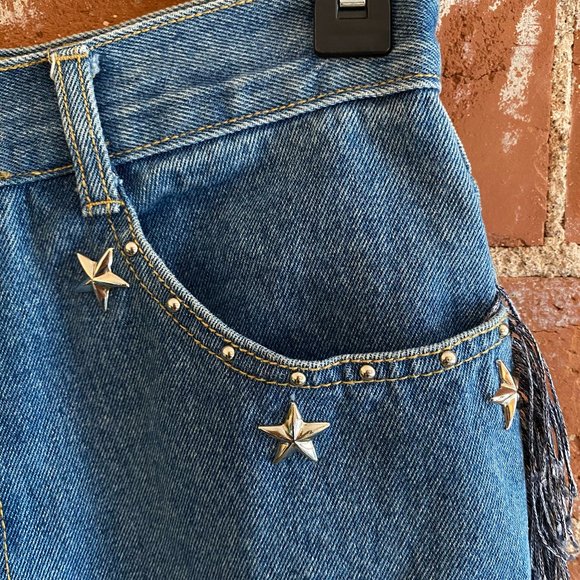 Vintage Cowgirl Fringe Pants with Stars - Picture 5 of 7